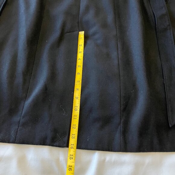 Kensie | Long Black Dress Coat Overcoat with Zipper/ Belt Closure | Size M - Picture 15 of 16